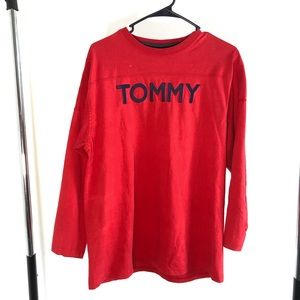 Red Tommy Hilfiger Long Sleeve Shirt